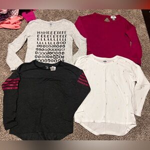 Old Navy Kids Long Sleeve Tees - Light Gray, Heathered Black, White, Fuschia